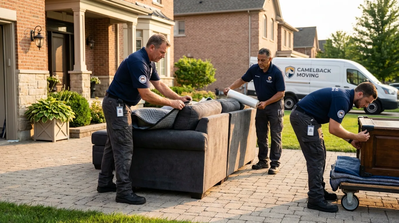 Large estate moving crew wrapping furniture in Irrigon, OR